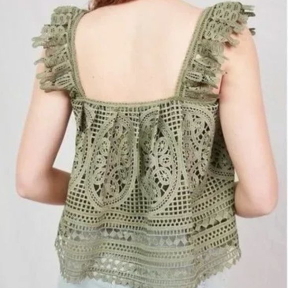 Anthropologie ERI + ALI Ruffled Lace Tank NEW WITH NO TAGS - Picture 2 of 11